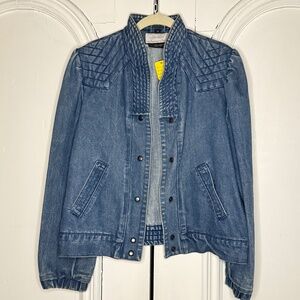 Quilted Shoulder Denim Jacket